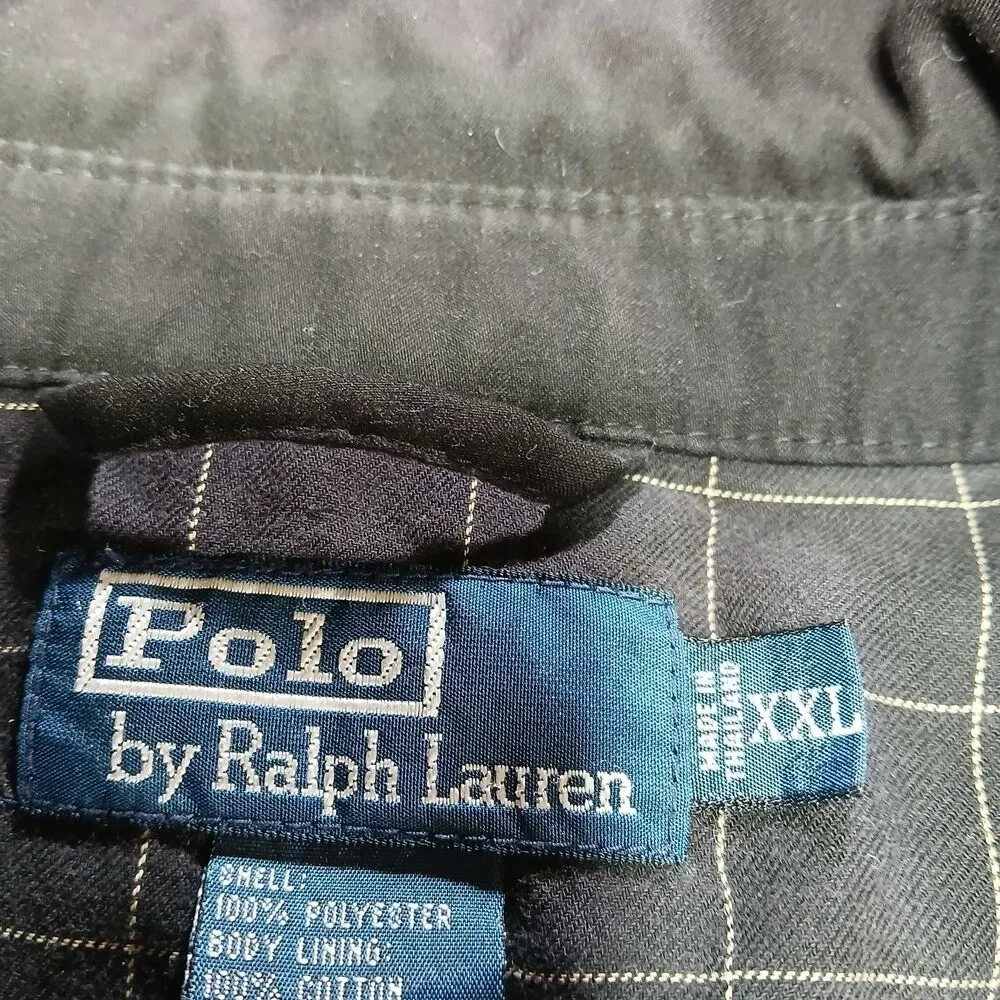 Polo Ralph Lauren Mens 2XL XXL Black Bi-Swing Harrington Windbreaker Old Money